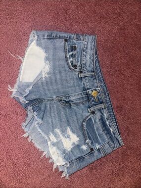 American Eagle Outfitters Distressed Light Blue Denim Cutoff Shorts